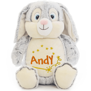 Grå kanin bamse med navn