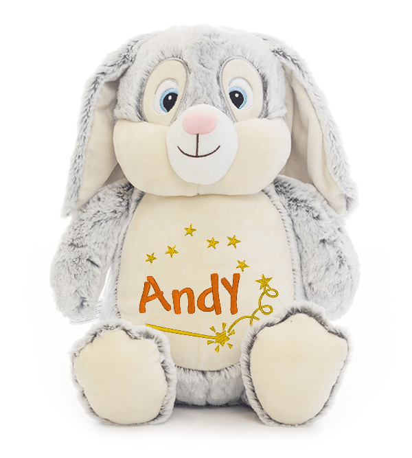 Grå kanin bamse med navn